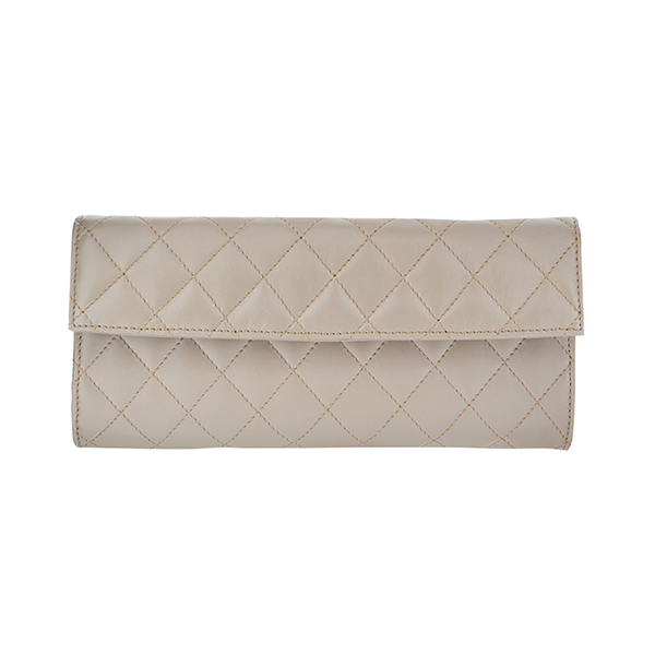 Quilted leather|Tannery Clutch|The Tannery|3150|Taupe|clutch|leather clutch