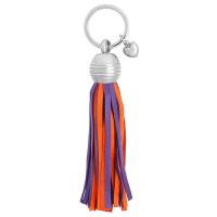 Bi-colour|Large|Tassel|Key|Ring|408|Orange/Purple|