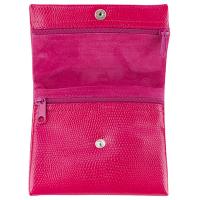 The Tannery|Italian leather|LUC| Lizard leather|stamped leather|coin purse|jewellery roll|travel jewellery case| zipped coin purse|small purse|ladies purse|leather jewellery holder|Fuchsia