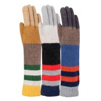 Wool|Cashmere|Midlength|Striped|Glove|36i|Grey|