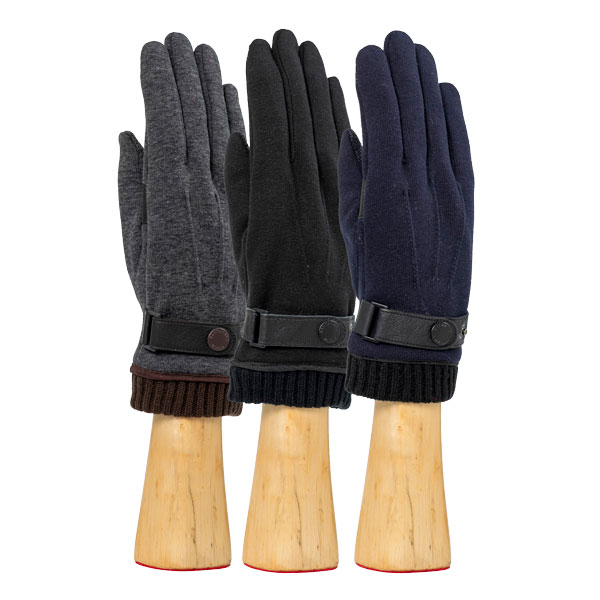 Mens|Jersey|Knitted|Leather|Cuff|Glove|01|Trio|