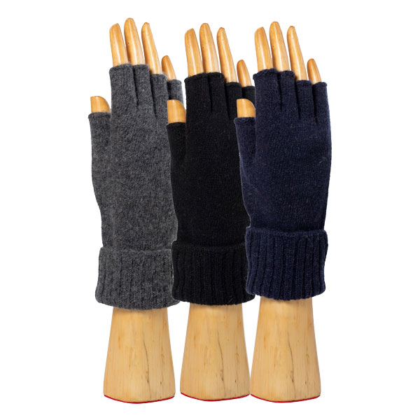 Mens|Wool|Knitted|Fingerless|Glove|319|Trio|