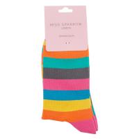 Miss Sparrow|Thick|Stripes|Socks|Bright|Pack|
