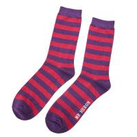 Mr Heron|Single|Stripes|Socks|Purple|