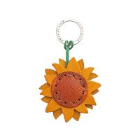 Sunflower|p324|Italian leather|keyring|ladies keyring|gifts for her|gifts for mum|stocking fillers|The Tannery|traditonal leather|saddle stitch