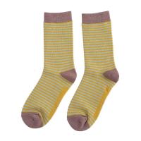 Miss Sparrow|Mini|Stripes|Socks|Olive/Yellow|