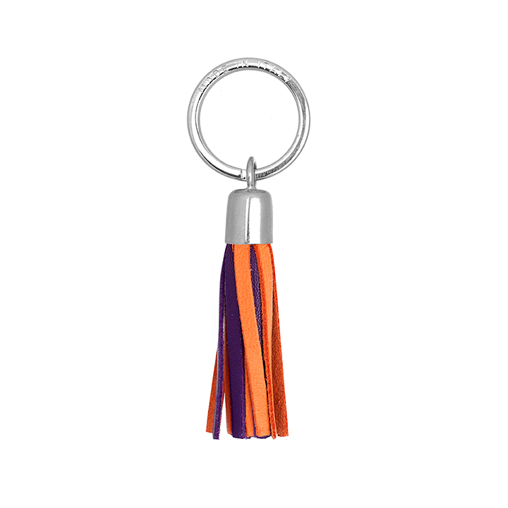 Bi-colour|Small|Tassel|Key|Ring|403|Orange/Purple|