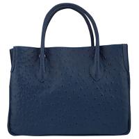 The Tannery|tannery collection|stamped ostrich|ostrich|calf leather|leather|struzzo|italian|handbag|ladies handbag|Ladies leather handbag|D3068|Navy