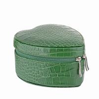 Cepi|heart|jewellery box|jewellery case|travel case|travel box|gifts for her|patent leather|croc leather|ring holder|travel accessories|new|The Tannery|green
