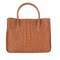 Chiara|The Tannery|K3068|Croc leather|handbag|ladies leather handbag|Italian leather|new in|The Tannery Collection|brown