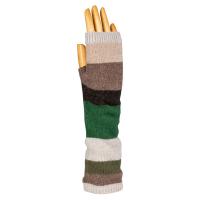 Wool|Cashmere|Long|Striped|Glove|Beige|