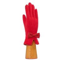 Woollen|Bow|Gloves|Red|