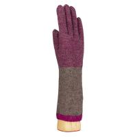 Wool/Angora|Long|Stripe|Glove|253i|Brown|