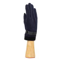 Mens|Jersey|Knitted|Leather|Cuff|Glove|01|Navy|