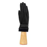 Mens|Jersey|Knitted|Leather|Cuff|Glove|01|Black|