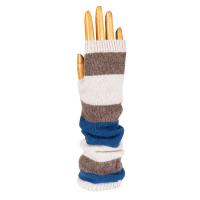 Wool|Cashmere|Long|Striped|Glove|14|Blue|