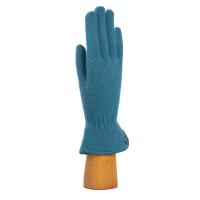 Knitted|Glove|Leather|Trim|Button|193|Petrol|