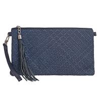 Tannery|Clutch|Bag|710|Woven|Navy|