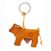 Cow|Italian leather|keyring|p304|tan|leather keyring|norfolk gifts|farm|country side|gifts for him|gifts for her|The Tannery