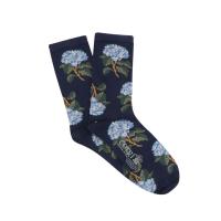Corgi|Ladies|Hydrangea|Sock|Navy|