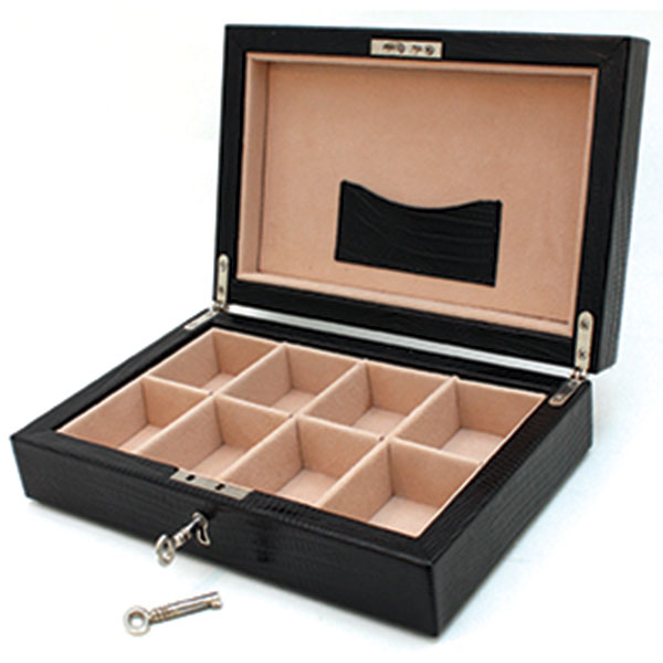 8 Cufflink Box, Leather Cufflink Case