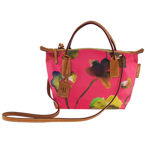 he Tannery|Roberta Pierir|Mini|Duffle|Flower|Ladies Mini Duffle|Canvas|Nylon|Leather trims|Leather|Ladies Handbag|Handbag|For Her|Paradise Pink