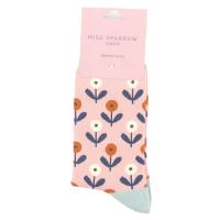 Miss Sparrow|Fun|Floral|Socks|Dusky Pink|Package|