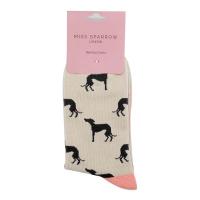 Miss Sparrow|Cute|Greyhound|Socks|Silver|Fold|