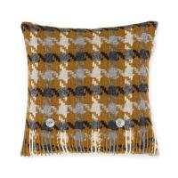Bronte|Houndstooth|Gold|Cushion|