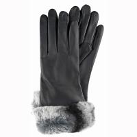 The Tannery|leather gloves|ladies leatehr gloves|fur cuff|two tone fur|grey leather gloves|The Tannery leather|