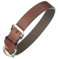 Pampa|Brown|Leather|Dog|Collar|Plain|