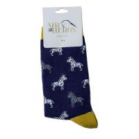 Mr Heron|Zebras|Socks|Navy|