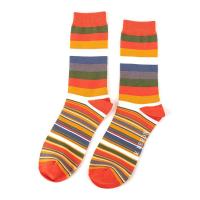 Mr Heron|Thick|Thin|Stripes|Socks|Orange|