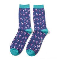 Mr Heron|Wild|Flamingos|Socks|Navy|