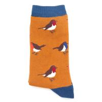 Mr Heron|Multi|Robins|Socks|Ochre|Fold|