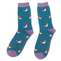 Mr Heron|Multi|Robins|Socks|Teal|