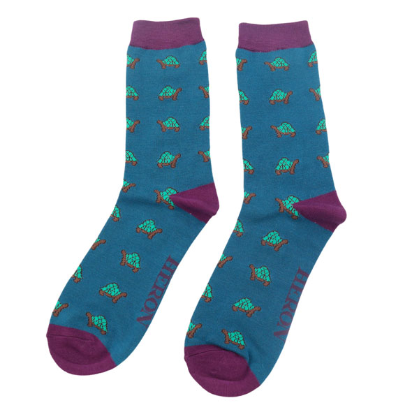 Mr Heron|Tortoise|Socks|Blue|
