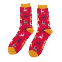Mr Heron|Leaping|Deer|Socks|Red|