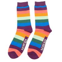 Mr Heron|Rainbow|Stripes|Socks|Purple|