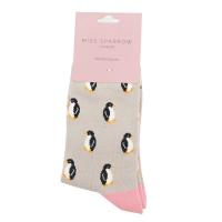 Miss Sparrow|Little|Penguins|Socks|Silver|Fold|