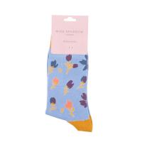 Ditsy|Floral|Socks|Powder Blue|Pack|