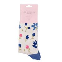 Ditsy|Floral|Socks|Silver|Pair|