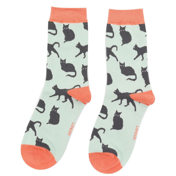 Miss Sparrow|Cute|Cats|Socks|Duck Egg|