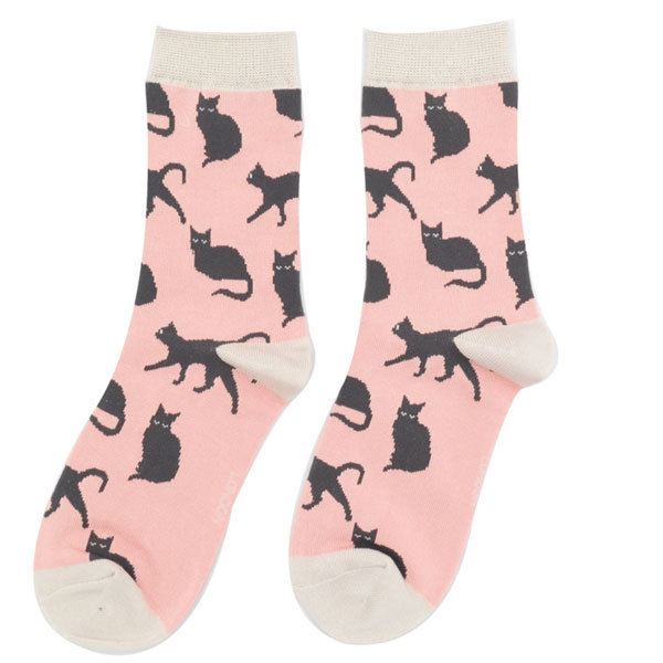 Miss Sparrow|Cute|Cats|Socks|Dusky Pink|
