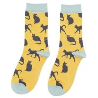 Cute|Cats|Socks|Yellow|