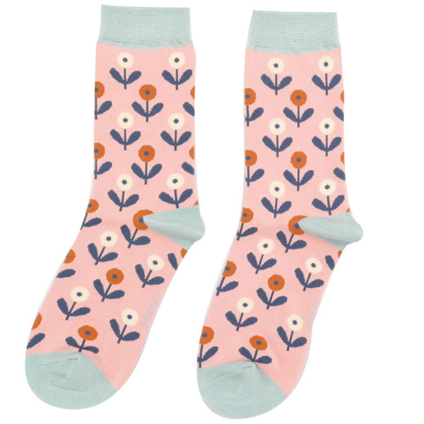 Miss Sparrow|Fun|Floral|Socks|Dusky Pink|