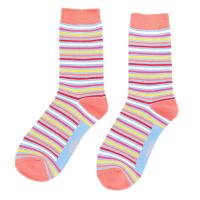 Miss Sparrow|Vibrant|Stripes|Socks|Pale Blue|