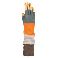 Wool|Cashmere|Long|Fingerless|Glove|03|Beige|Mustard|