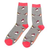 Mr Heron|Multi|Robins|Socks|Grey|